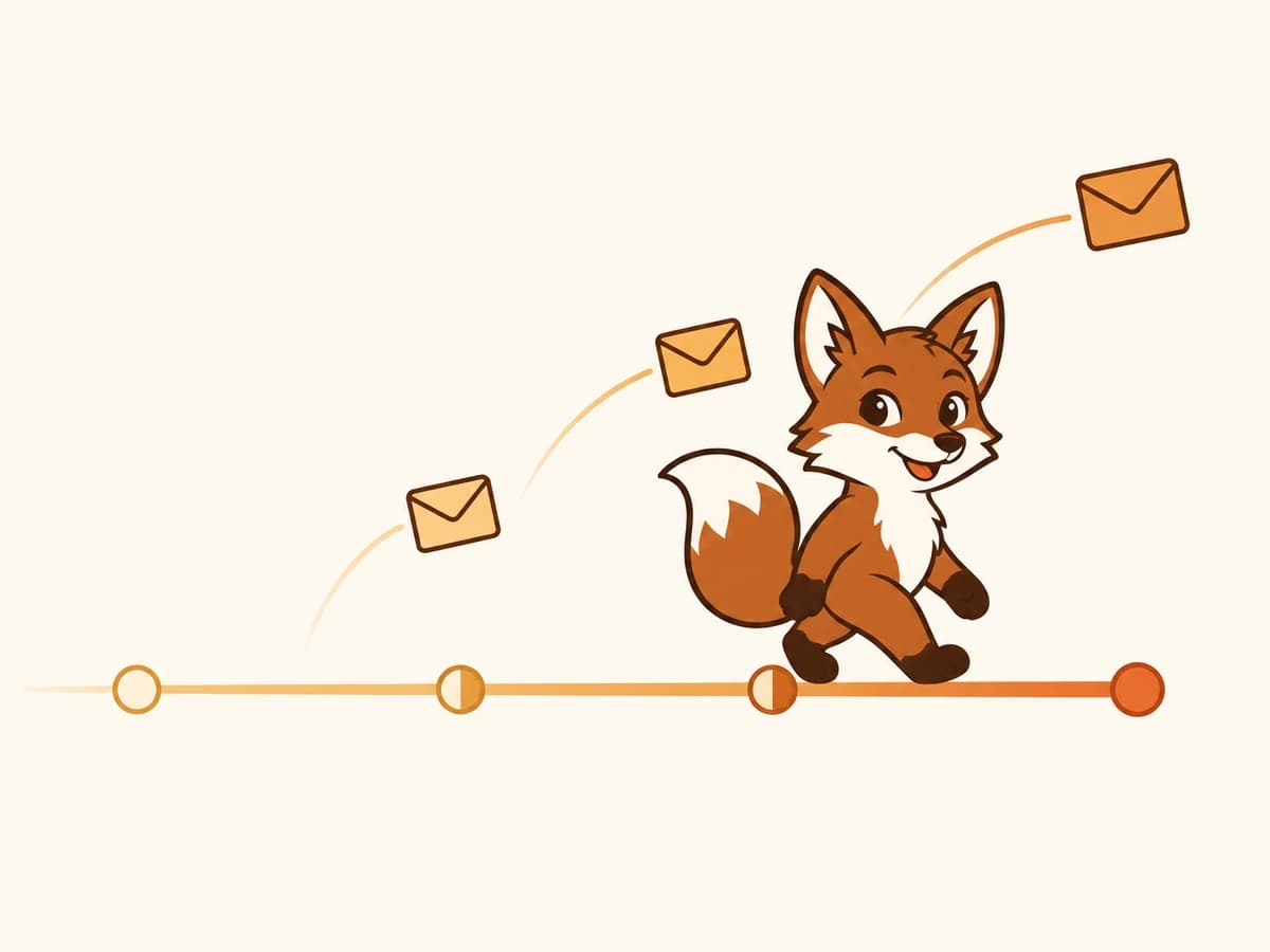 Warmi walks along a gradual mailbox warmup timeline